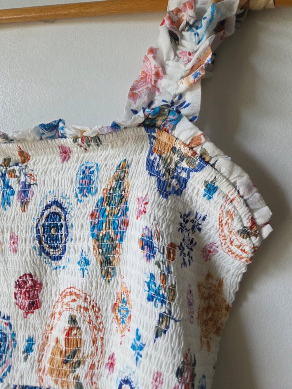 NWOT BLU PEPPER SUMMER PRINTED SMOCKED MAXI DRESS SIZE M - Picture 5 of 15